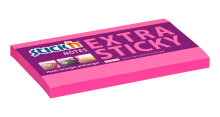 Samolepic bloek Stick'n by Hopax EXTRA STICKY, 76 x 127 mm, neon rov, 90 lstk