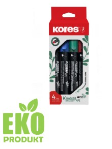 Permanentn popisova K-marker Kores Eco, 3 mm, sada 4 barvy