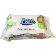 Vlh�en� ubrousky Pure Baby, d�tsk�, s klipem, 120 ks