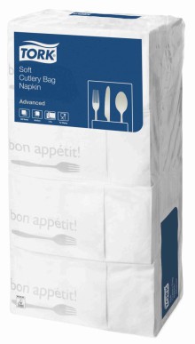 Ubrousky Tork Advanced 13662, na p��bory, s potiskem, 3vrstv�, b�l�, 200 ks