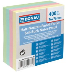 Samolep�c� blo�ek DONAU, 76 x 76 mm, mix pastelov�ch barev, 400 l�stk�
