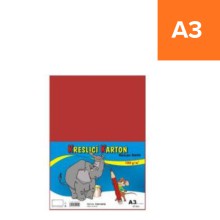 Kreslic� karton A3, �erven�, 180g/m2, 50 list�