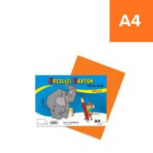 Kreslic� karton A4, oran�ov�, 180g/m2, 50 list�