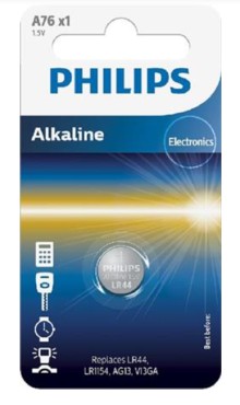 BateriePhilips Alkaline, A76, 1ks