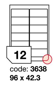 Etikety Print A4, 96 x 42,3 mm, matn� b�l�, 100 list� po 12 etiket�ch