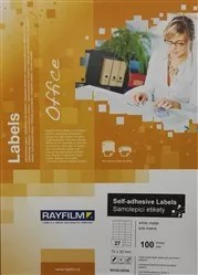 Etikety Rayfilm A4, PE, 70 x 30 mm, matn� b�l�, 100 list� po 27 etiket�ch